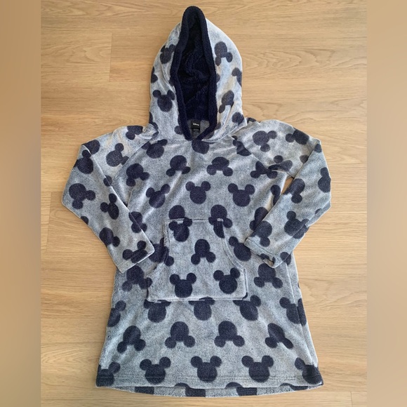 DISNEY MICKEY MOUSE FAUX FUR FLEECE Women’s Blue Long Sleeve Pullover Hoodie - M - Picture 2 of 10